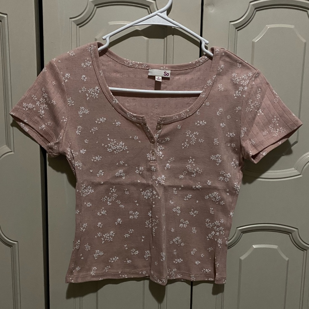 Pink floral shirt
